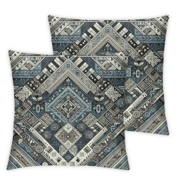 Ulloord Green Blue and Hidden Zipper Sofa Decorative Throw Pillow Cover European Square Design Pillow