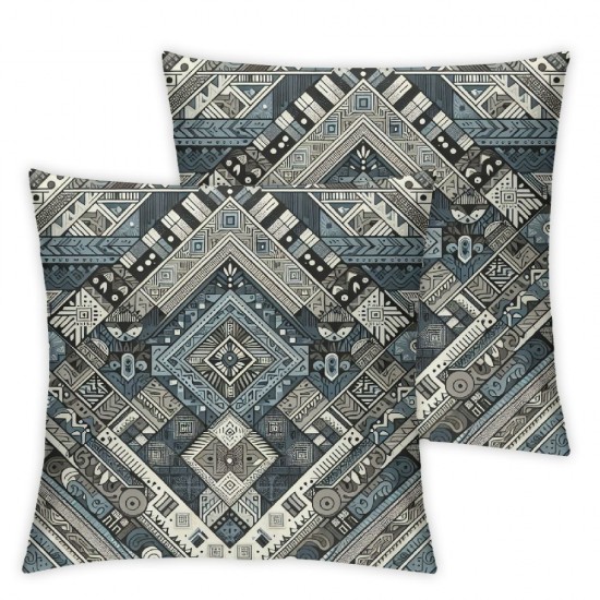 Ulloord Green Blue and Hidden Zipper Sofa Decorative Throw Pillow Cover European Square Design Pillow