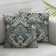 Ulloord Green Blue and Hidden Zipper Sofa Decorative Throw Pillow Cover European Square Design Pillow