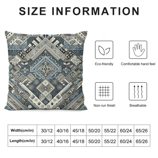 Ulloord Green Blue and Hidden Zipper Sofa Decorative Throw Pillow Cover European Square Design Pillow