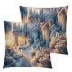 Ulloord Icicles Throw Pillow Covers, Decorative Pillow Covers Digital Printing Blended Fabric for Couch Sofa Bed Invisible Zipper