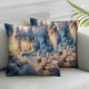 Ulloord Icicles Throw Pillow Covers, Decorative Pillow Covers Digital Printing Blended Fabric for Couch Sofa Bed Invisible Zipper