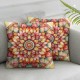 Ulloord Orange Sunflower Throw Pillow Covers, Abstract Decorative Pillow Covers Digital Printing Linen Blended for Couch Sofa Bed Invisible Zipper