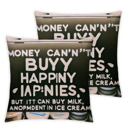Ulloord Inspiring Words Quote Throw Pillow Covers &amp; Makes You Happy Saying Rustic Vintage Wood Design Pillowcase Home Sofa Car Cushion Cover