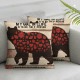 Ulloord Art Cute Animal Dog Throw Pillow Covers Retro Wooden Background with Inspirational Quote Cushion Cover Home Decor