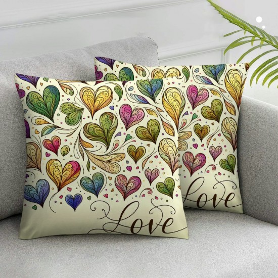 Ulloord Home Decor Pillow Covers Colorful Heart Decor Throw Pillows Transgender Bisexual Cushion Case
