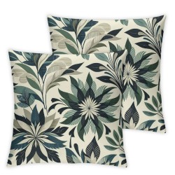Ulloord Throw Pillow Covers Farmhouse Decorative Green Blue Pillow Covers Outdoor Linen Square Cushion Covers for Sofa Couch Living Room Bedroom